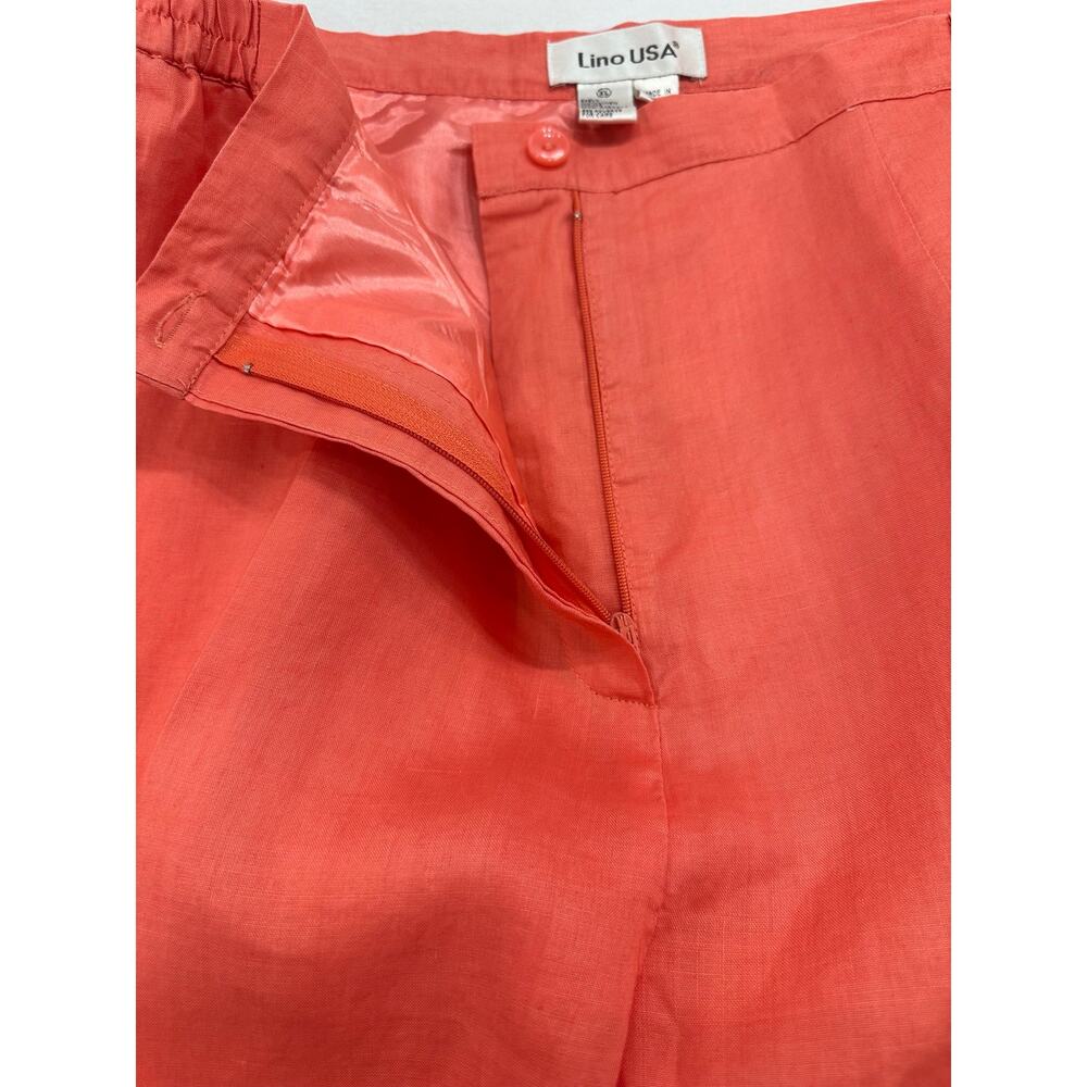 Lino USA 100% Linen Coral Capri Trousers Wide Leg Pants Women’s Size XL - Picture 4 of 11